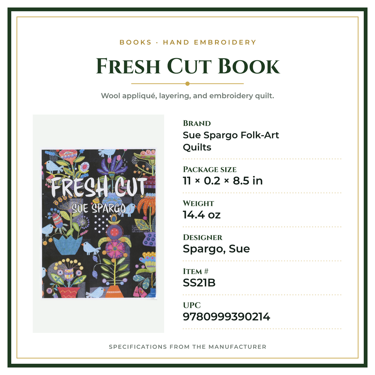 Product Specifications – Fresh Cut Book