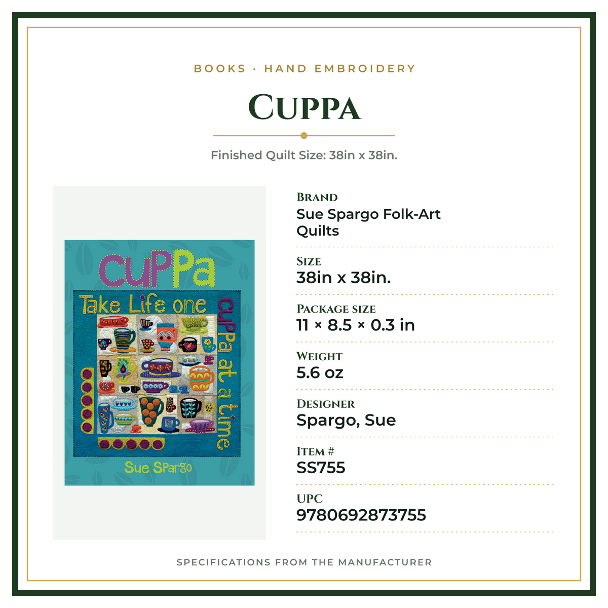 Product Specifications – Cuppa