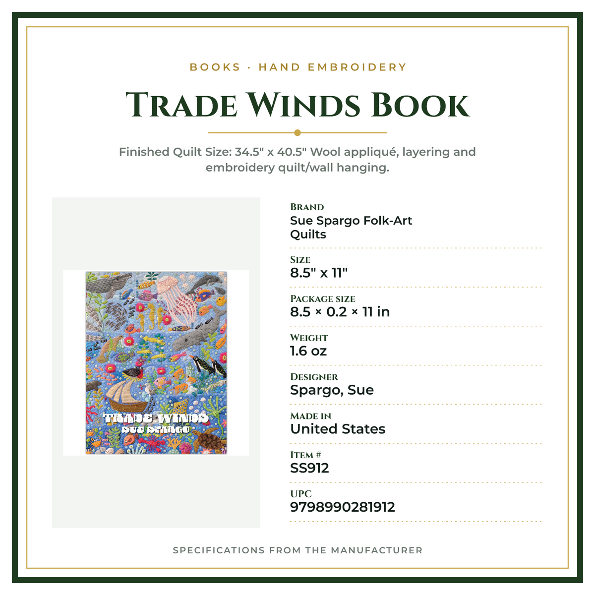 Product Specifications – Trade Winds Book