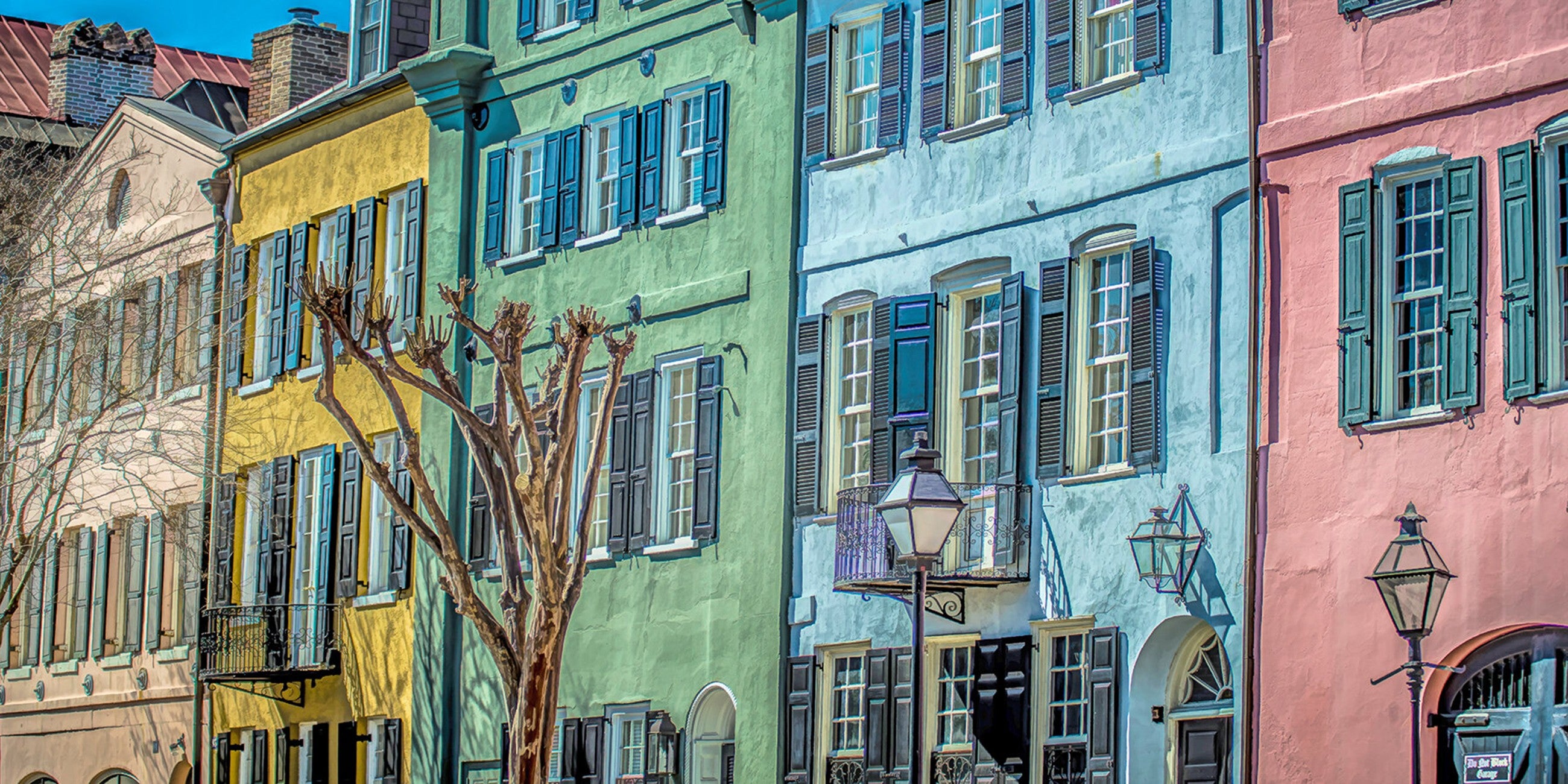Rainbow Row Charleston 28in x 14in