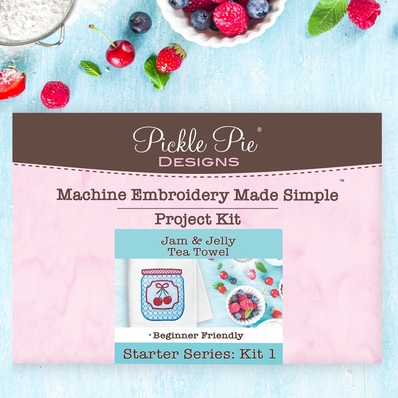 Jam & Jelly Tea Towel Project Kit: Machine Embroidery Made Simple