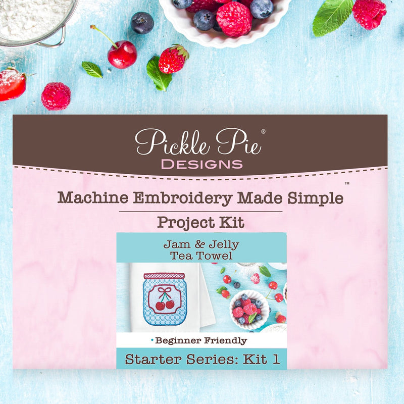 Jam & Jelly Tea Towel Project Kit: Machine Embroidery Made Simple