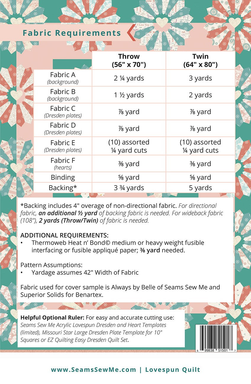Lovespun Quilt Pattern