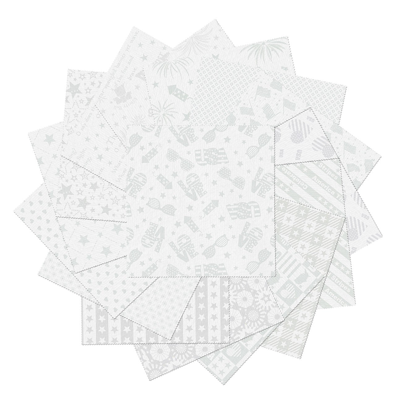 Star Spangled Whites 10in Squares