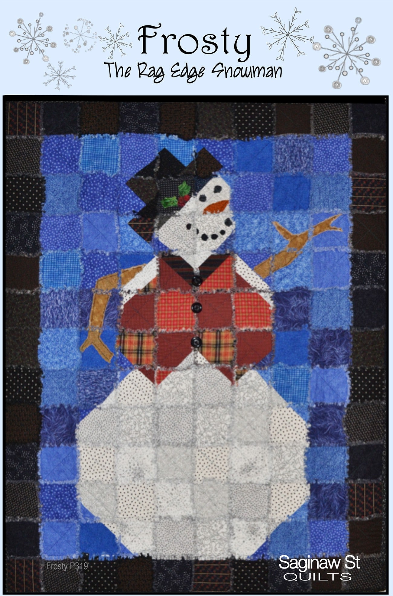 Frosty the Rag Edge Snowman
