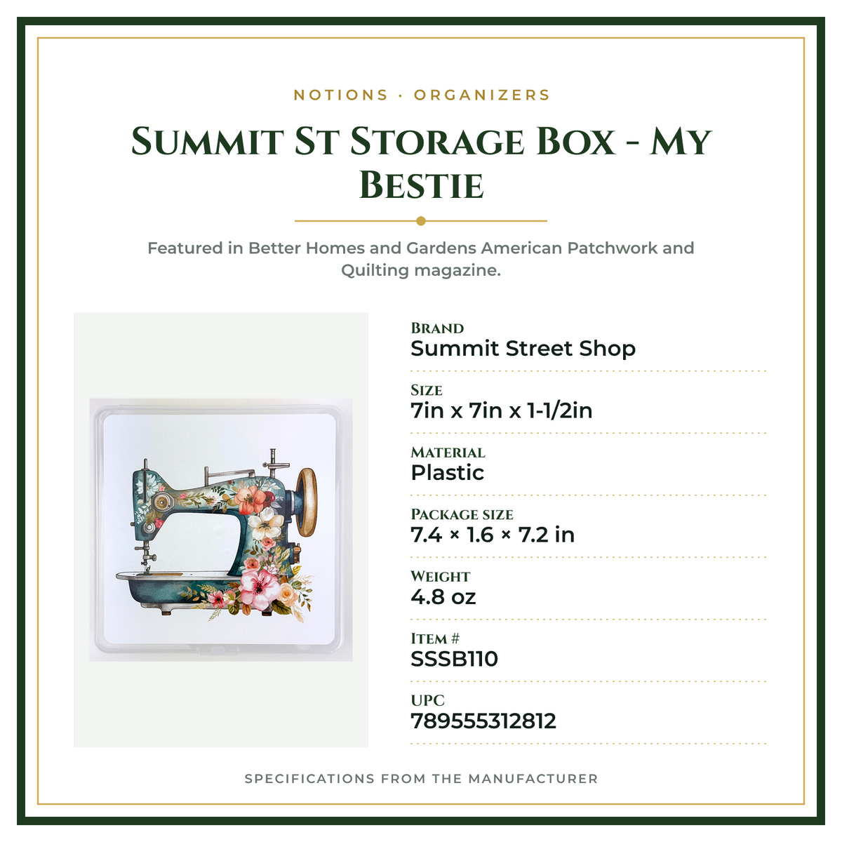 Product Specifications – Summit St Storage Box - My Bestie