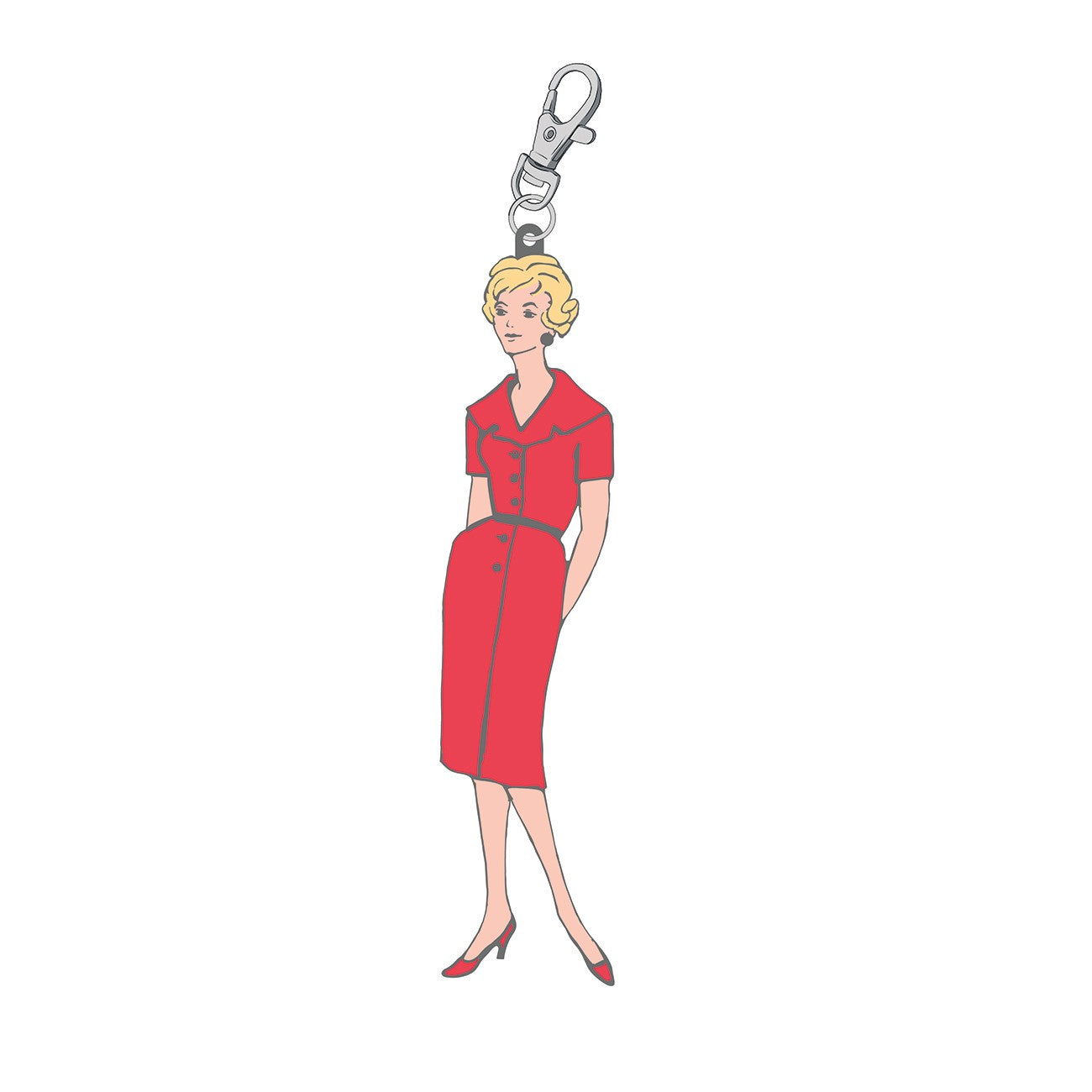 My Happy Place Enamel Charms Red Vintage Lady