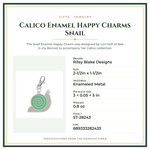 Product Specifications – Calico Enamel Happy Charms Snail