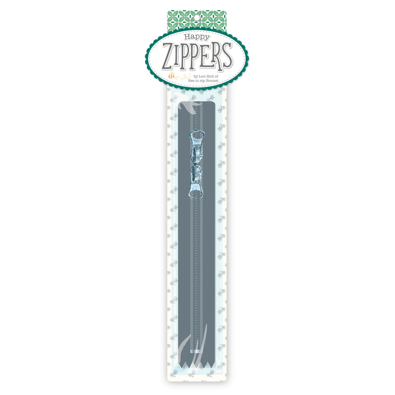 Lori Holt Happy Zippers 16in Gray