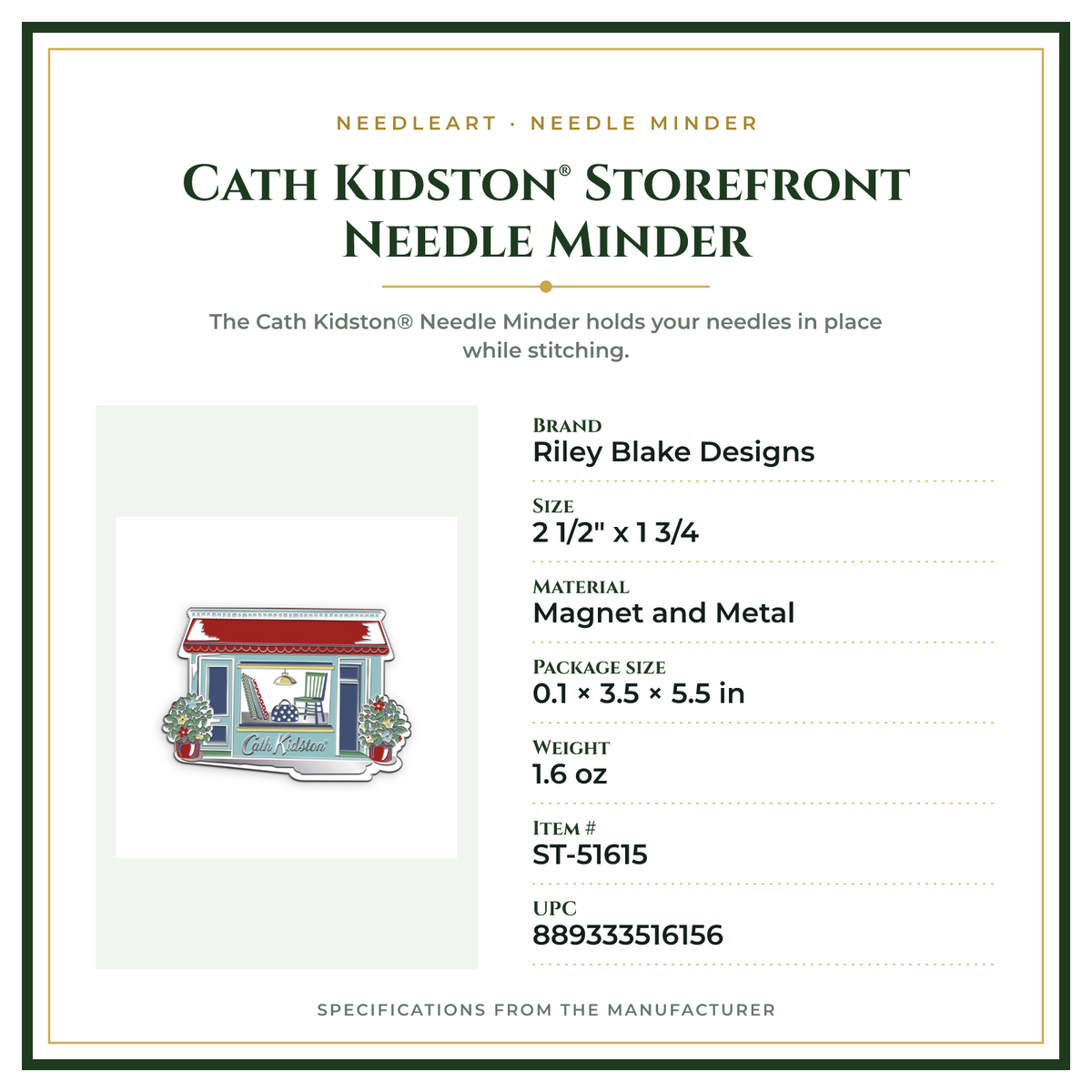 Product Specifications – Cath Kidston® Storefront Needle Minder