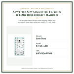 Product Specifications – SewTites Sew Magnetic 4-1/2in x 8-1/2in Ruler Right-Handed