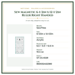 Product Specifications – Sew Magnetic 6-1/2in x 12-1/2in Ruler Right Handed