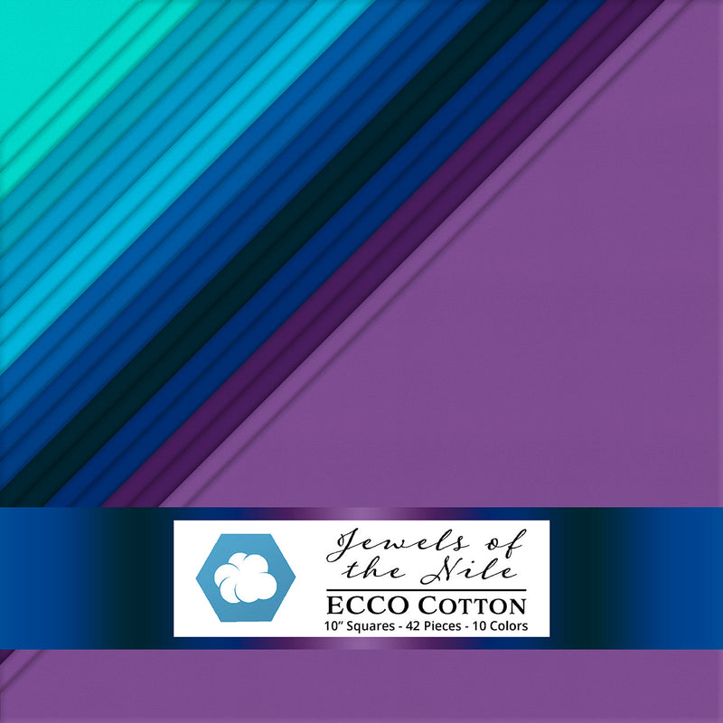 Ecco Cotton Solids Jewels of the Nile 10in Squares 42pc