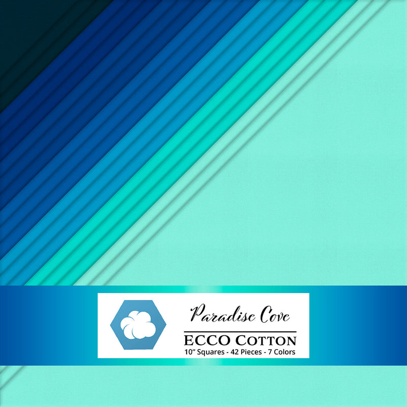Ecco Cotton Solids Paradise Cove 10in Squares 42pc