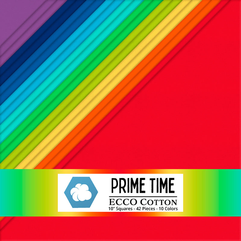 Ecco Cotton Solids Prime Time 10in Squares 42pc