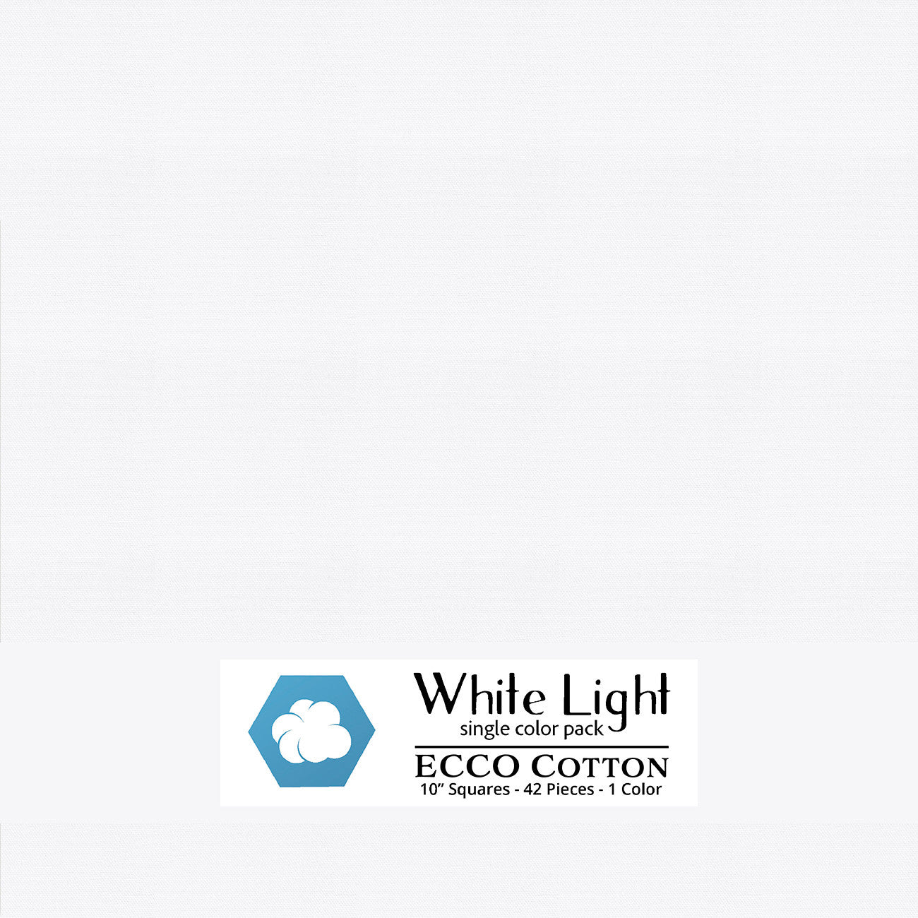 Ecco Cotton Solids White Light 10in Squares 42pc