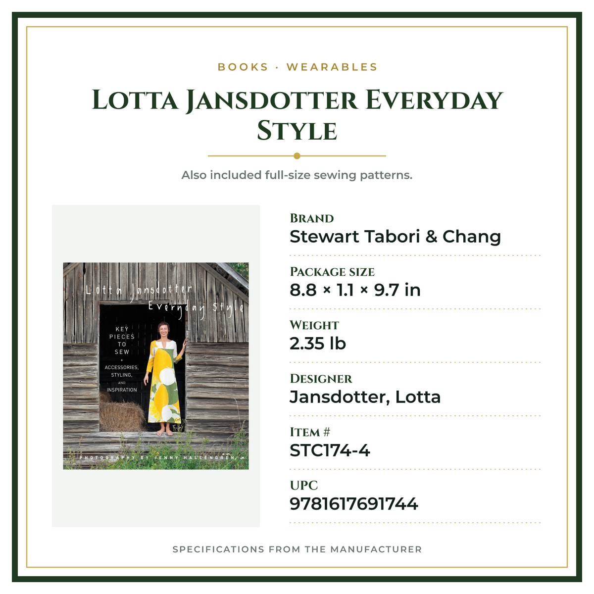 Product Specifications – Lotta Jansdotter Everyday Style