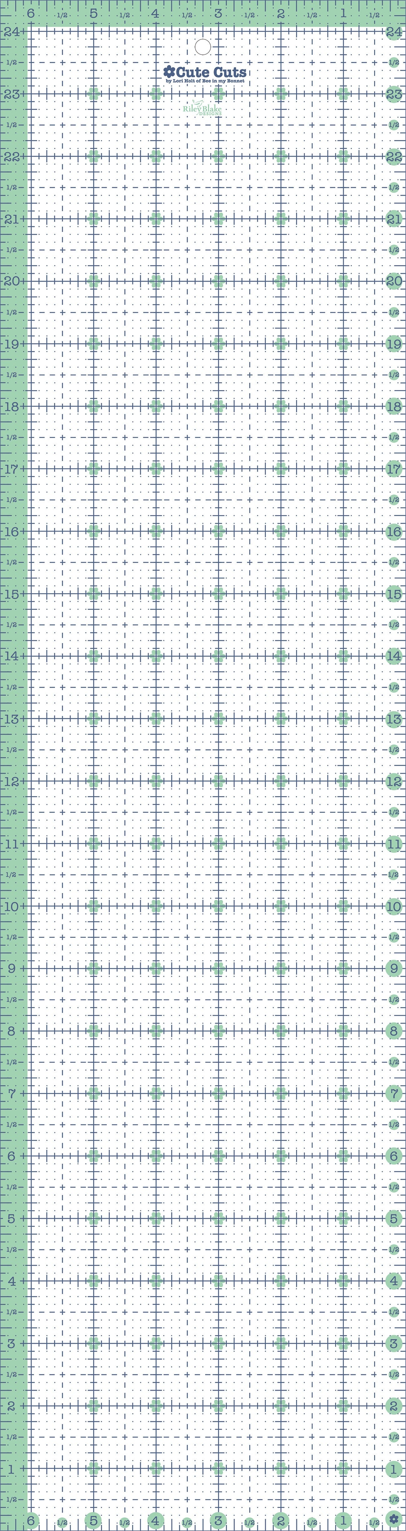 6-1/2in x 24-1/2in Cute Cut Ruler
