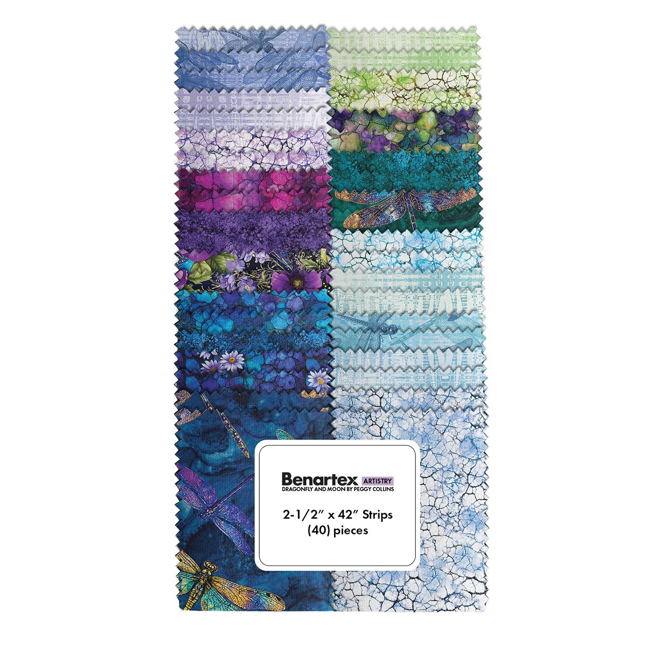 Dragonfly and Moon 2.5in Strips, 40pcs/bundle