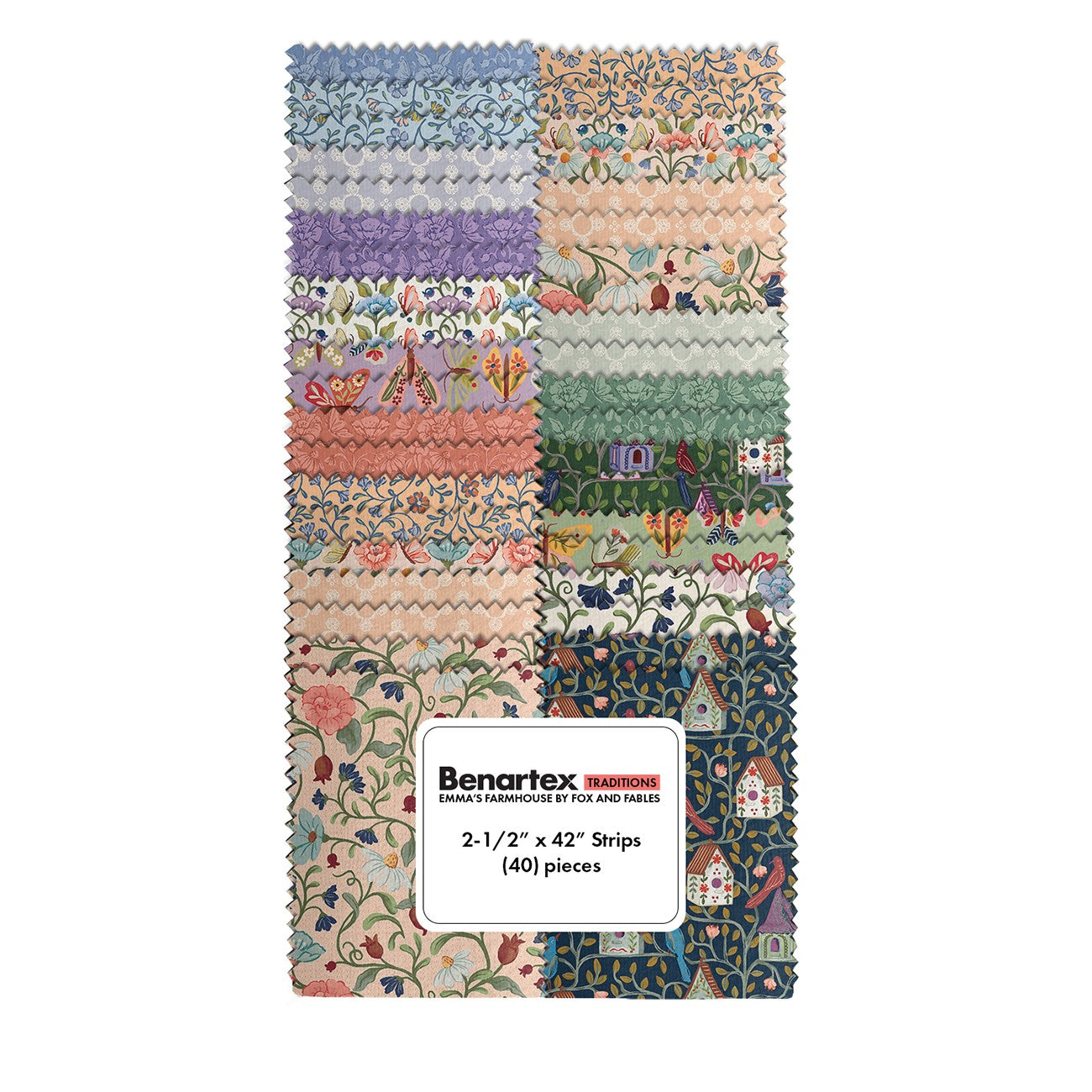 Emma's Farmhouse 2.5in Strips, 40pcs/bundle