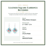 Product Specifications – Leather Square Earrings Bluebird