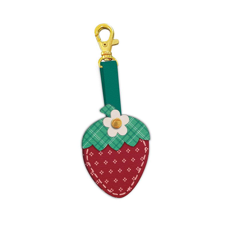 Lori Holt Berry & Sage Leather Strawberry Charm