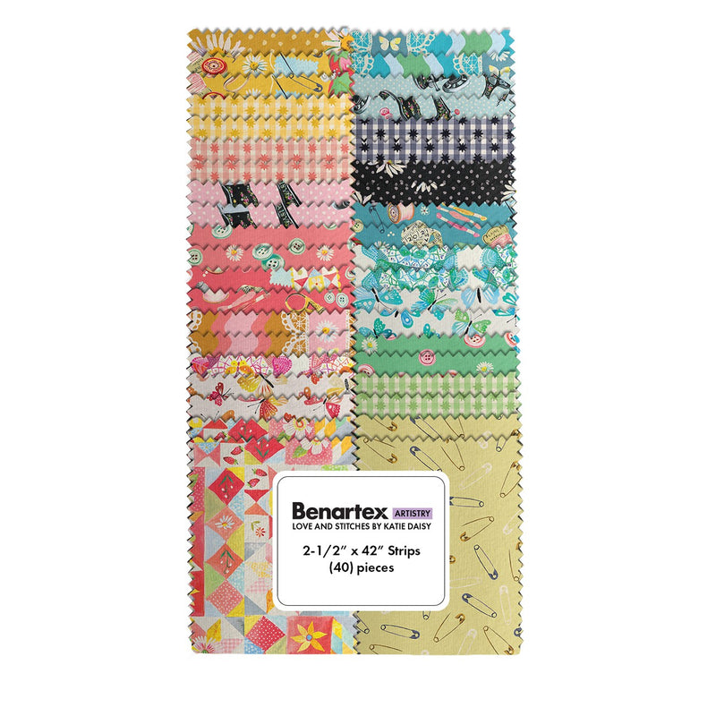 Love and Stitches 2.5in Strips, 40pcs/bundle
