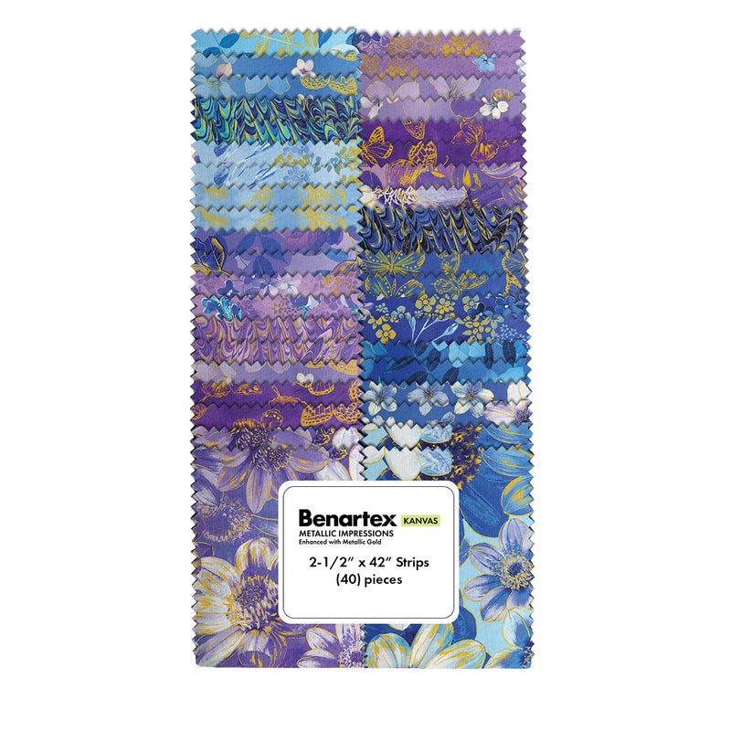 2-1/2in Strips, Metallic Impressions, 40pcs/bundle