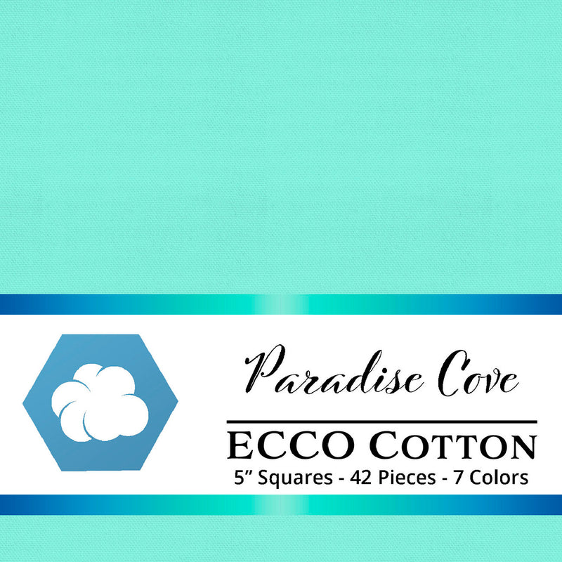 Ecco Cotton Solids Paradise Cove 5in Squares 42pc