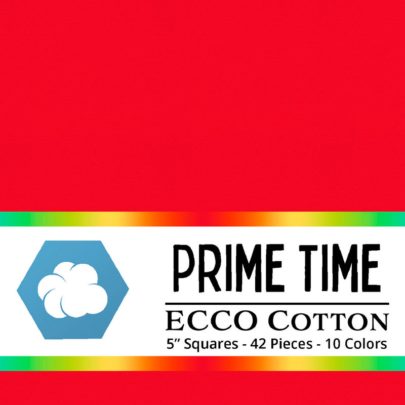Ecco Cotton Solids Prime Time 5in Squares 42pc