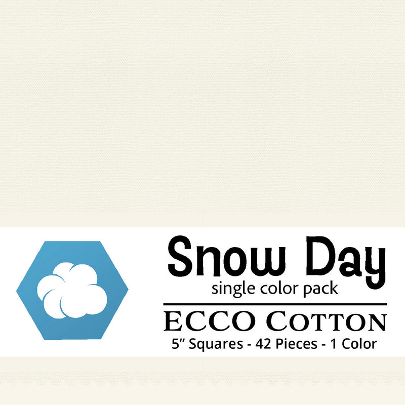Ecco Cotton Solids Snow Day 5in Squares 42pc