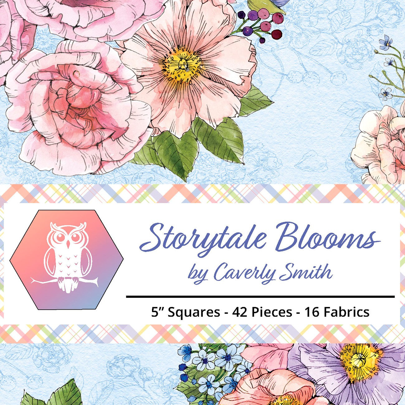 5in Squares, Storytale Blooms, 42pcs, 2-4 Pieces of Each Print