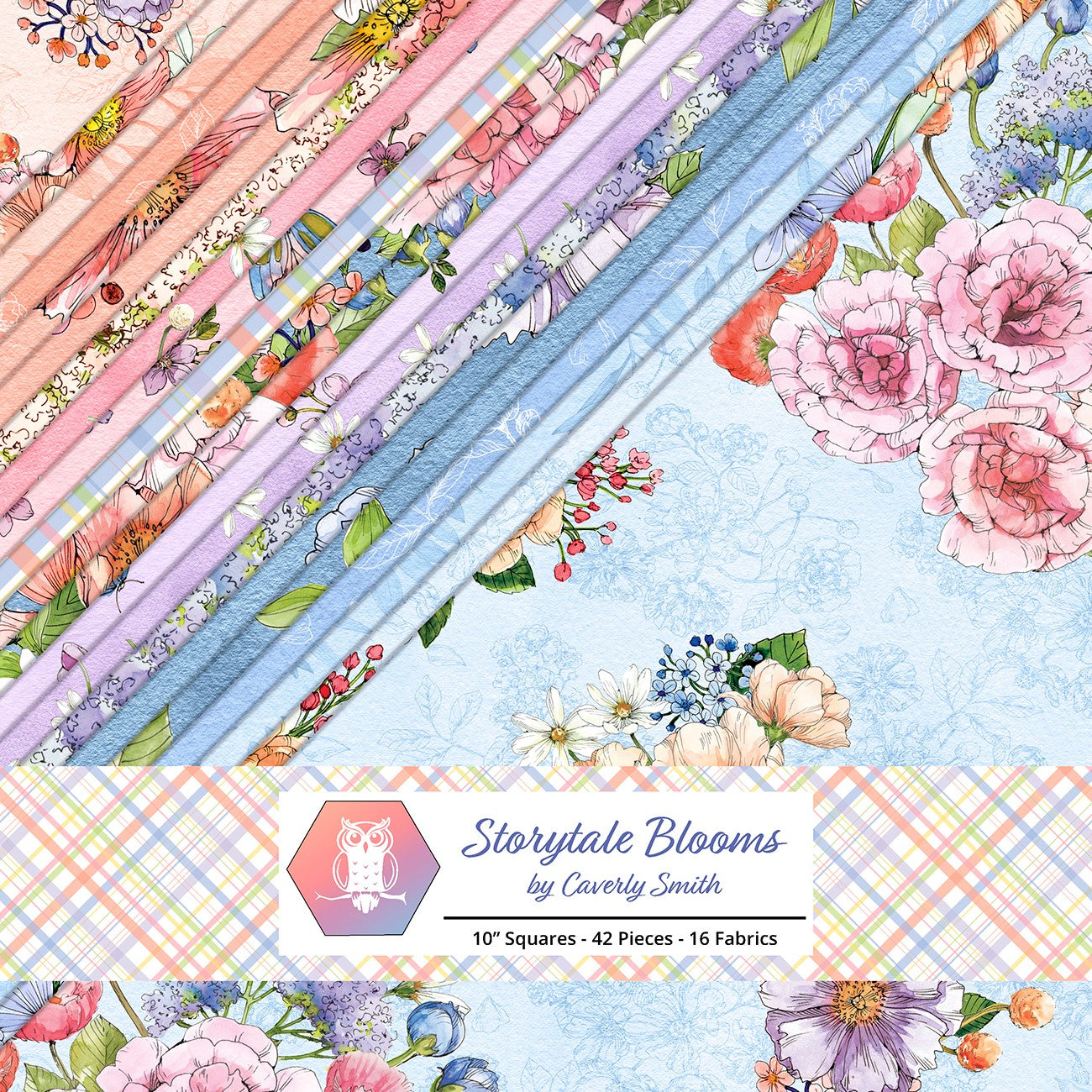 10in Squares, Storytale Blooms, 42pcs, 2-4 Pieces of Each Print