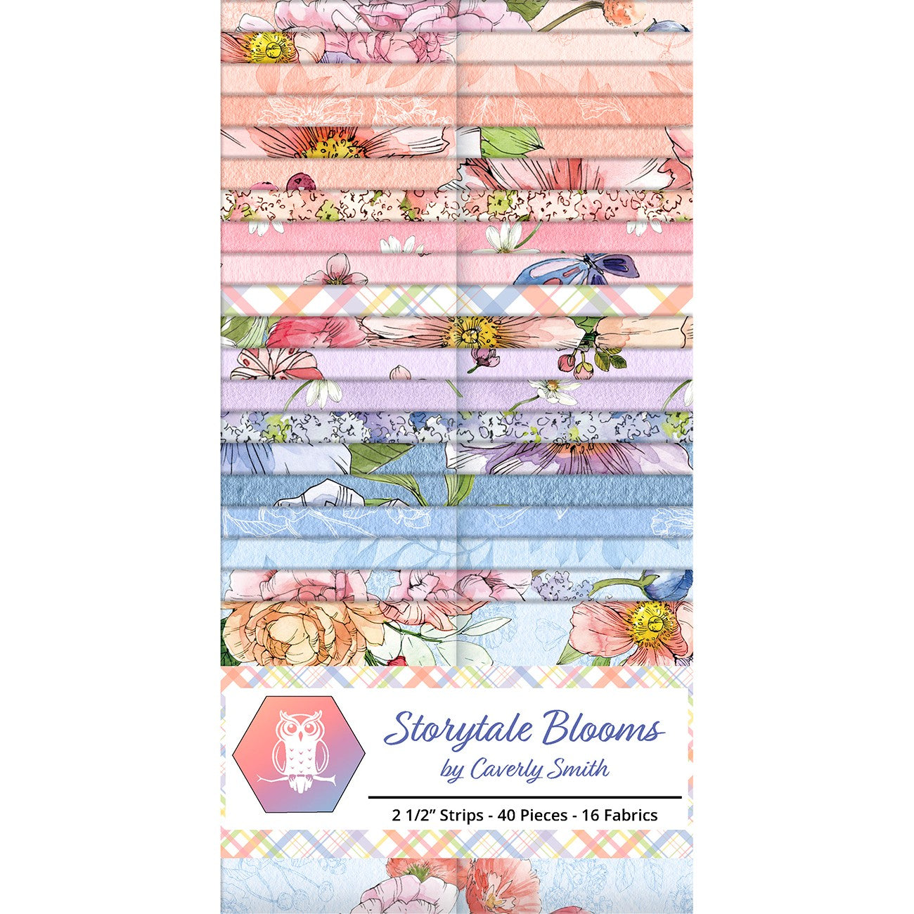 2.5in Strips, Storytale Blooms, 40pcs, 2-4 Pieces of Each Print