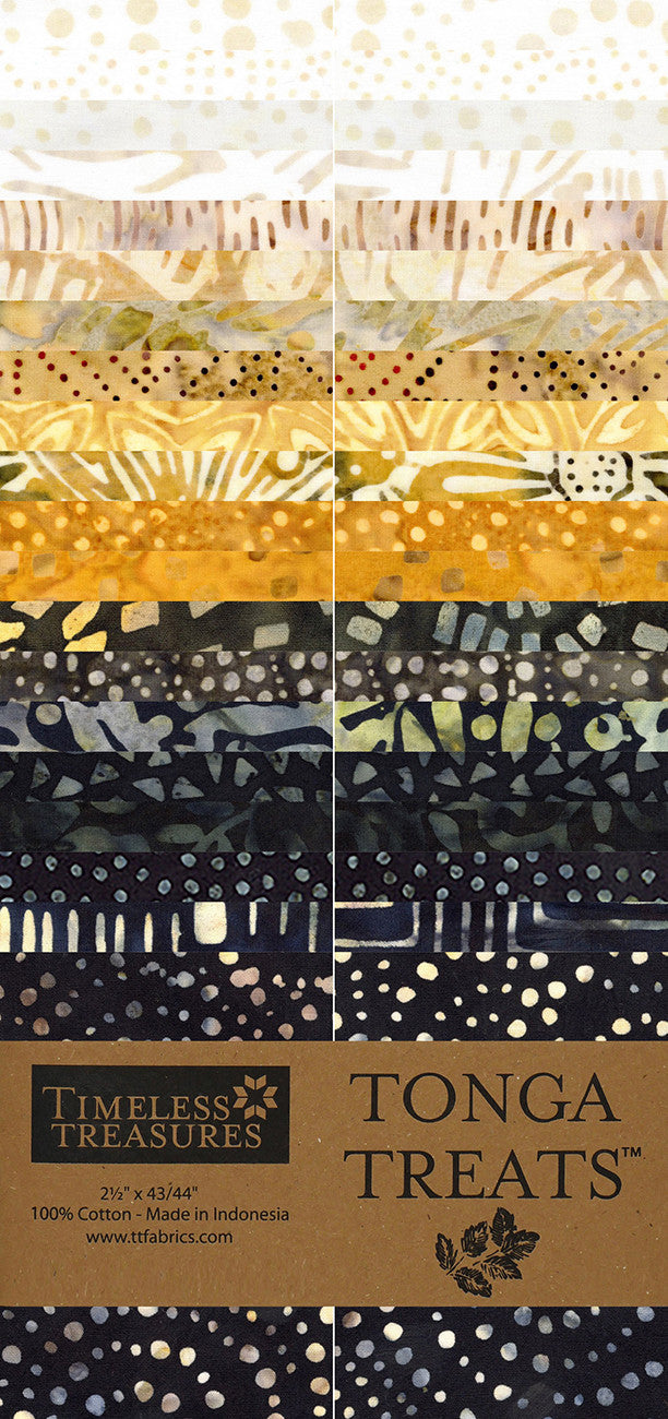 2.5in Strips Tonga Batik Amber 40pcs/bundle