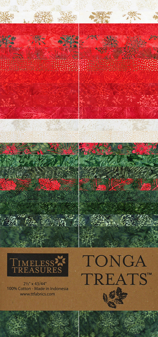 2.5in Strips Tonga Batik Mistletoe40pcs/bundle