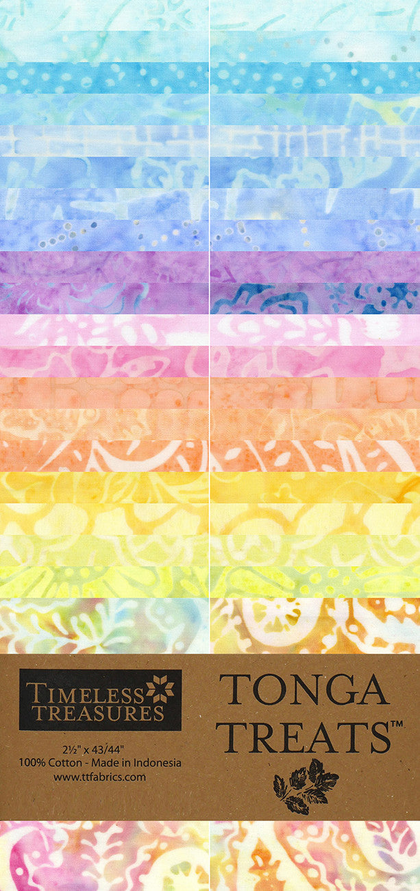 2.5in Strips Tonga Batik Pastel 40pcs/bundle