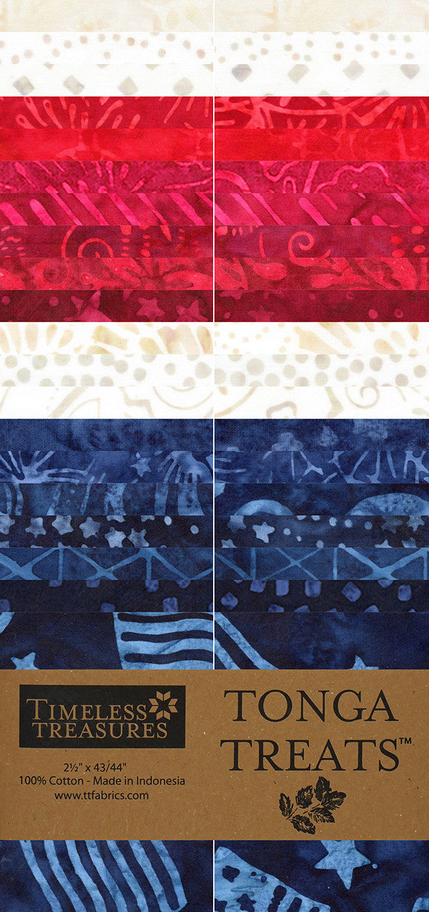 2.5in Strips, Tonga Batik USA, 40pcs/bundle