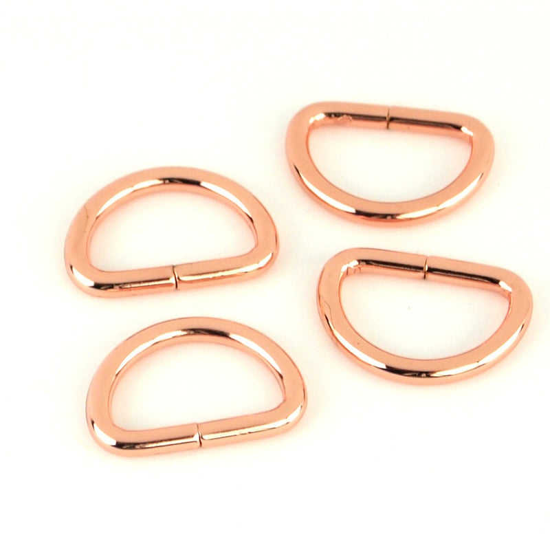 Four D-Rings 3/4" Rose Gold