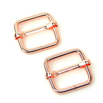 Two Slider Buckles 3/4" Rose Gold