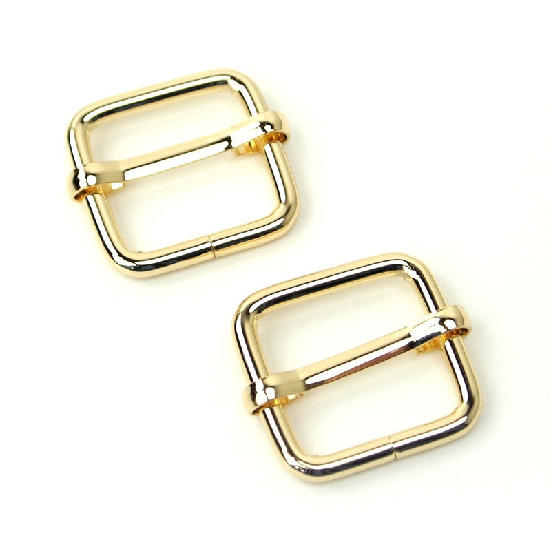 Two Slider Buckles 3/4" Gold