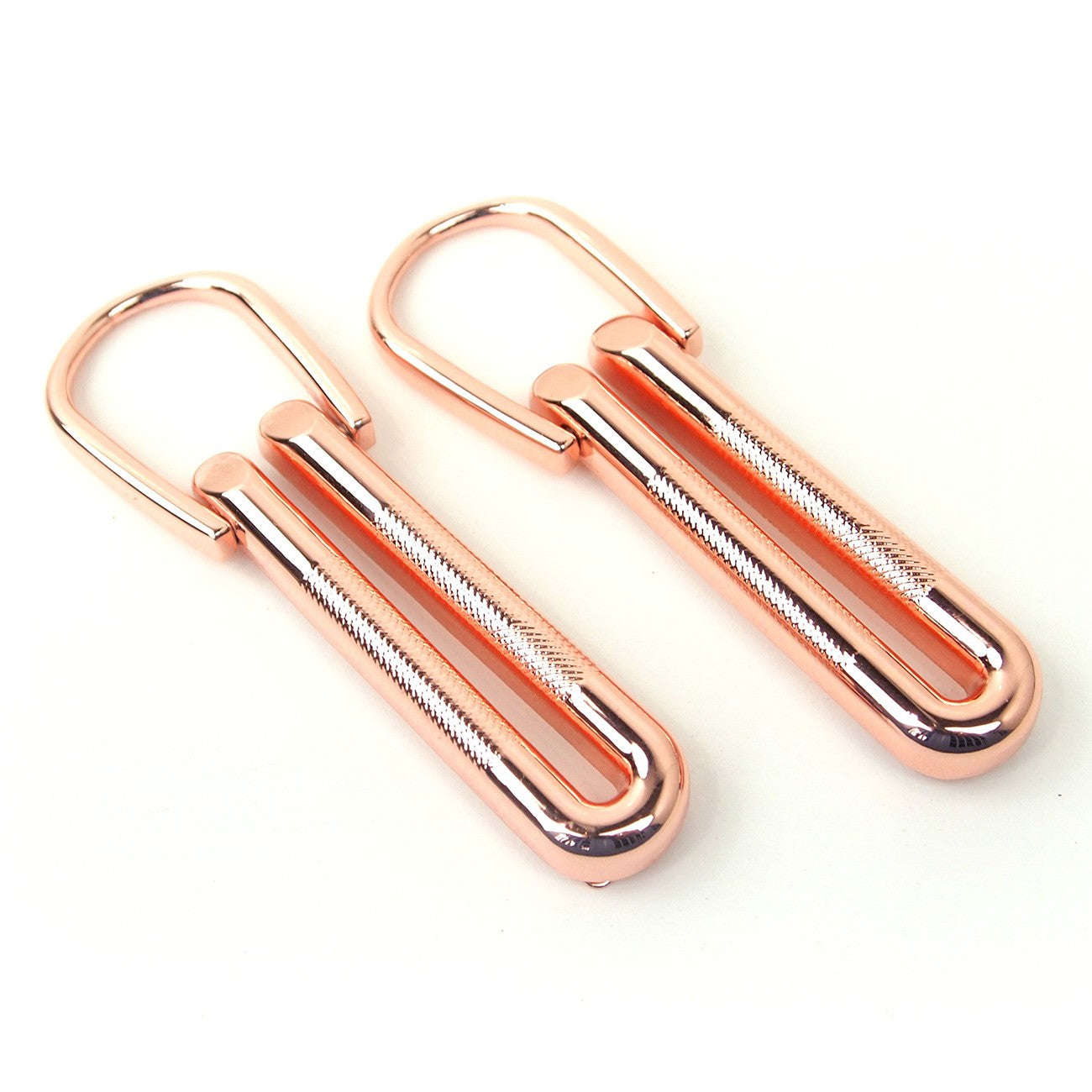 Four Textured Loop Strap Connectors Rose Gold