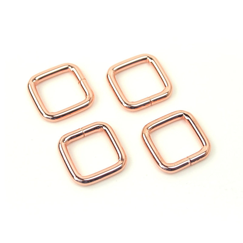Four Rectangle Rings 1/2" Rose Gold