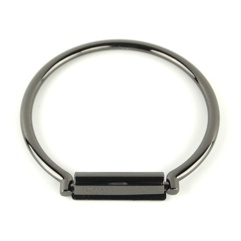 Two Round Purse Handles Gunmetal