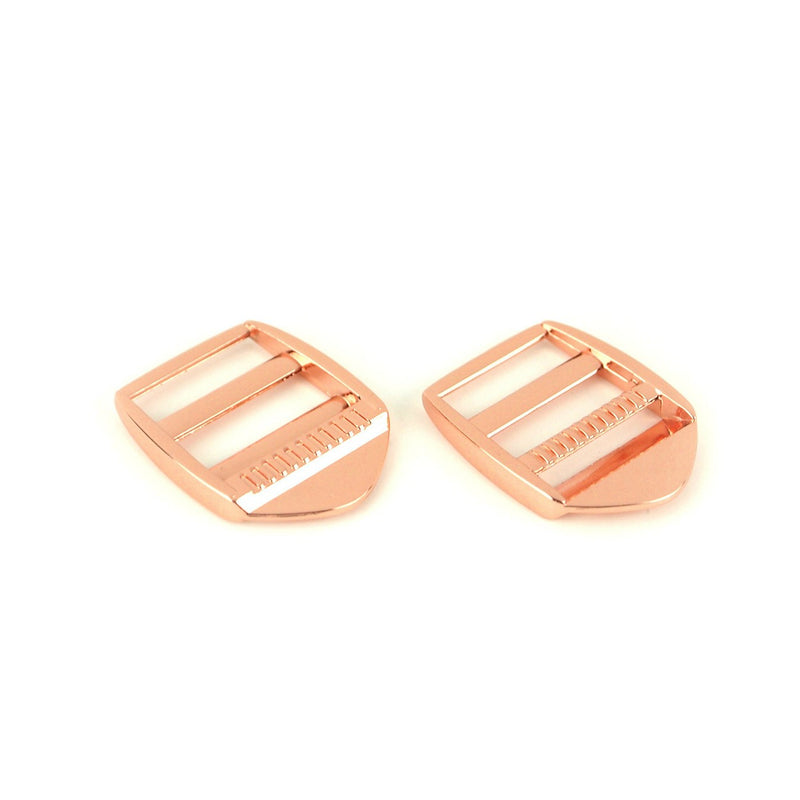 Two Ladder Lock Slider Buckles 1" Rose Gold
