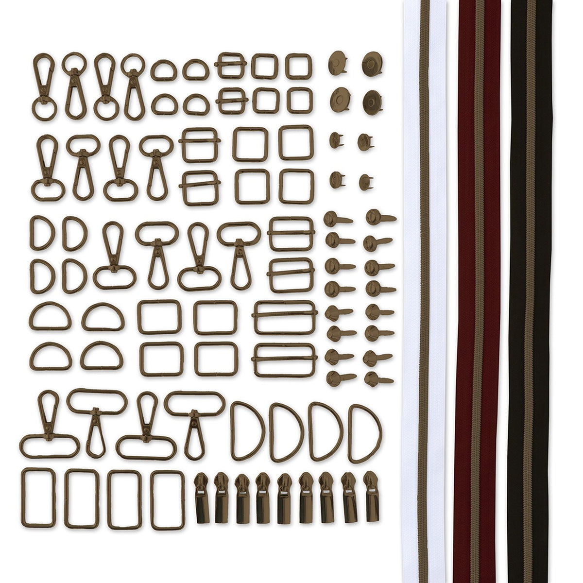 Essential Box Bundle Of Hardware & Zippers Antique
