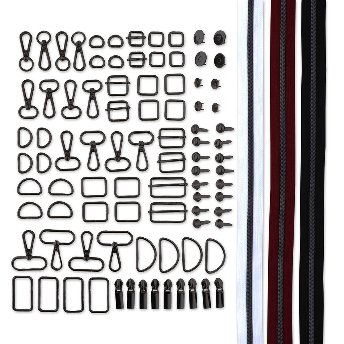 Essential Box Bundle Of Hardware & Zippers Gunmetal