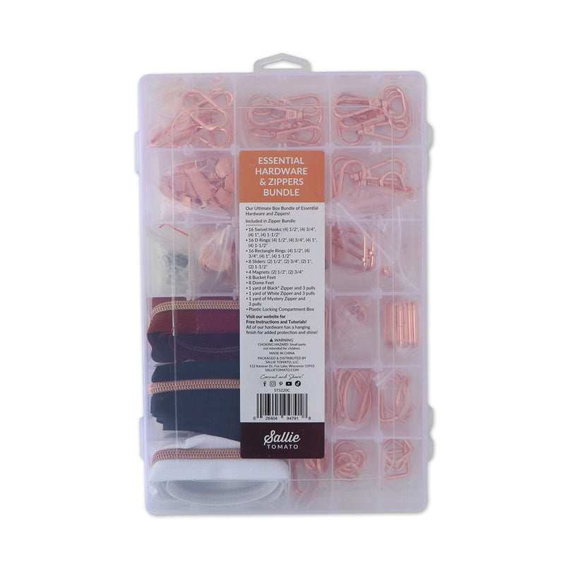 Essential Box Bundle Of Hardware & Zippers Rose Gold