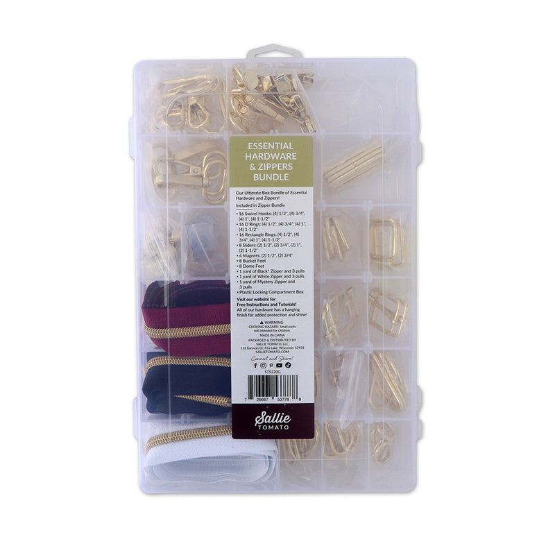 Essential Box Bundle Of Hardware & Zippers Gold