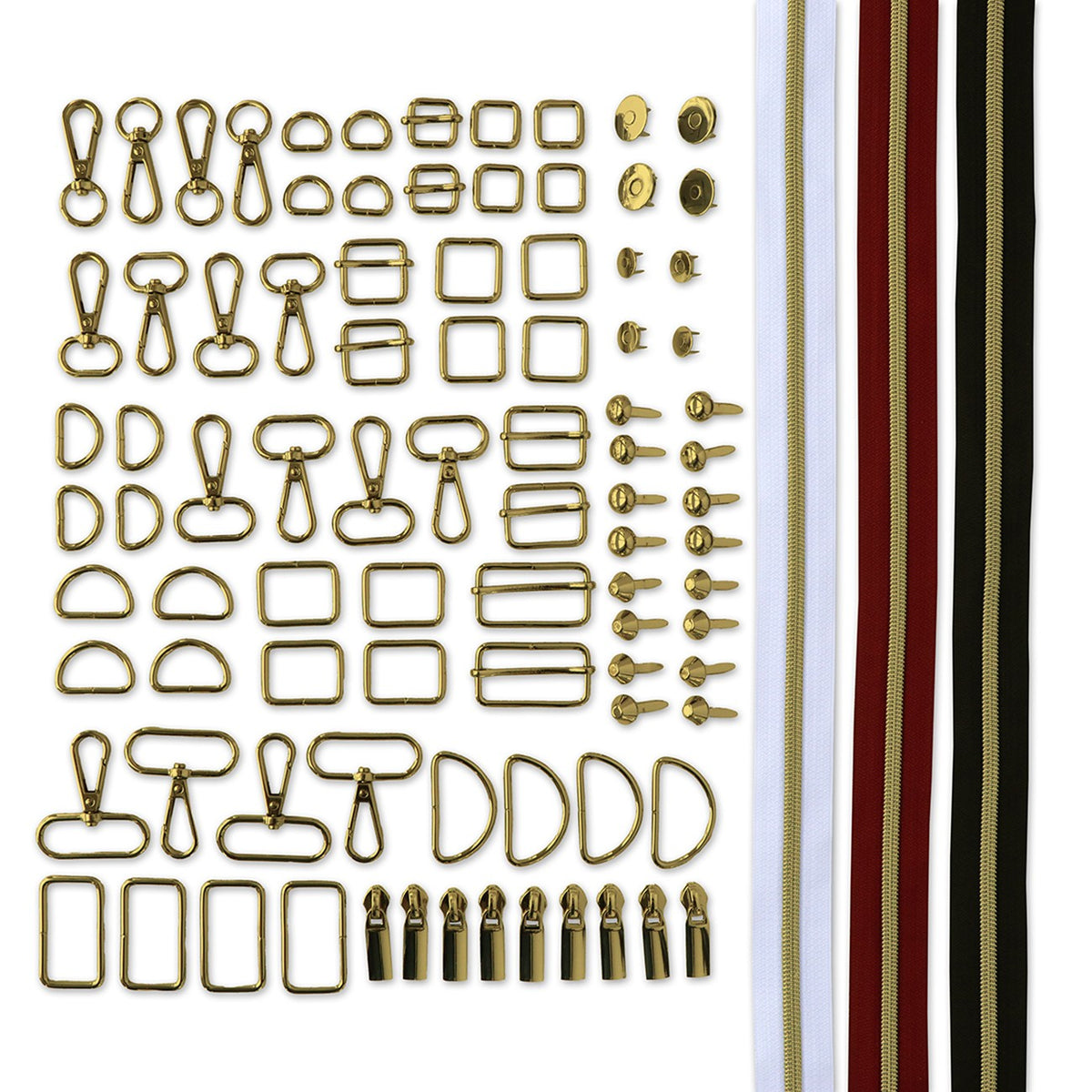 Essential Box Bundle Of Hardware & Zippers Gold